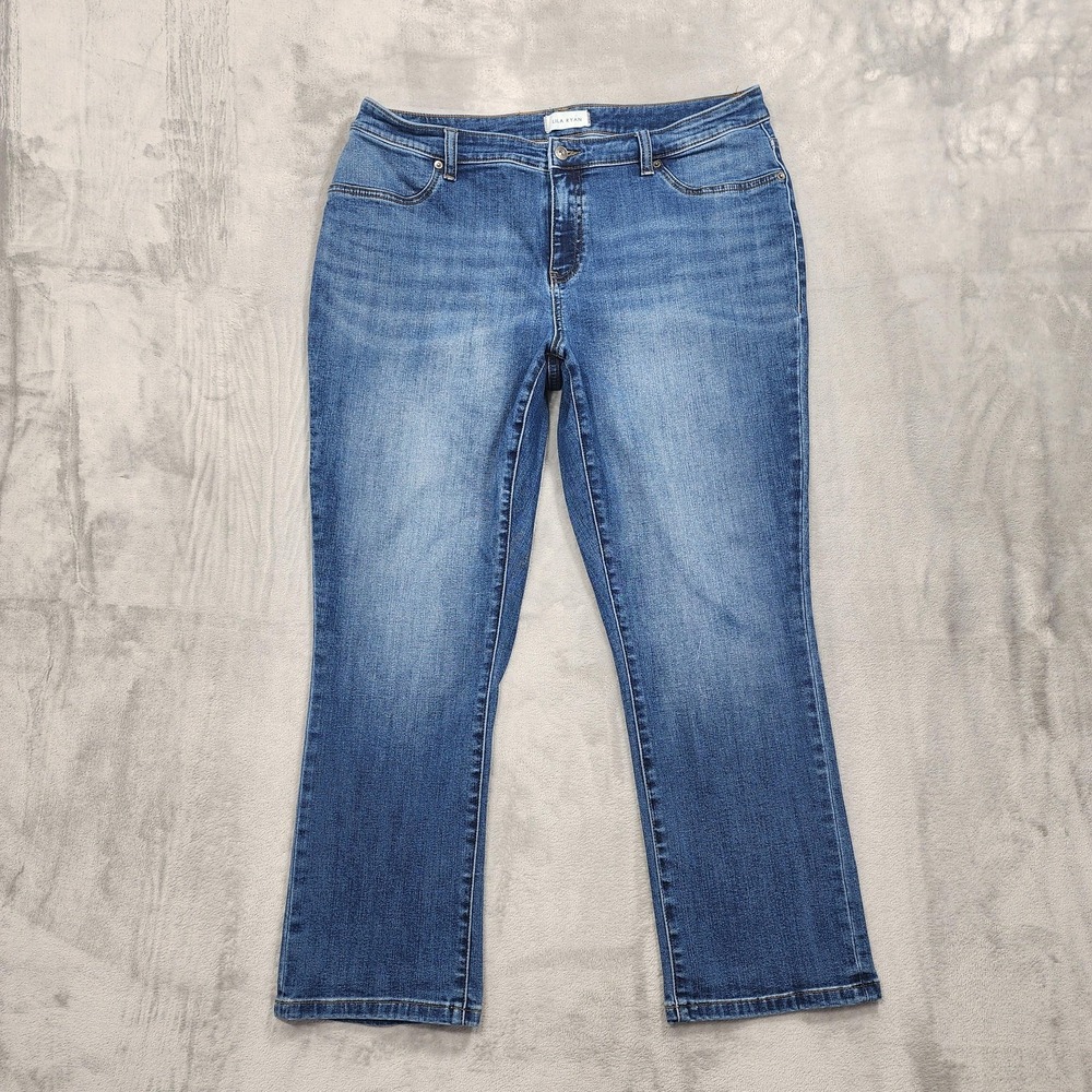 Lila Ryan Jeans Womens 18W‎ Blue Marina Straight Leg Crop Stretch Stitch Fix